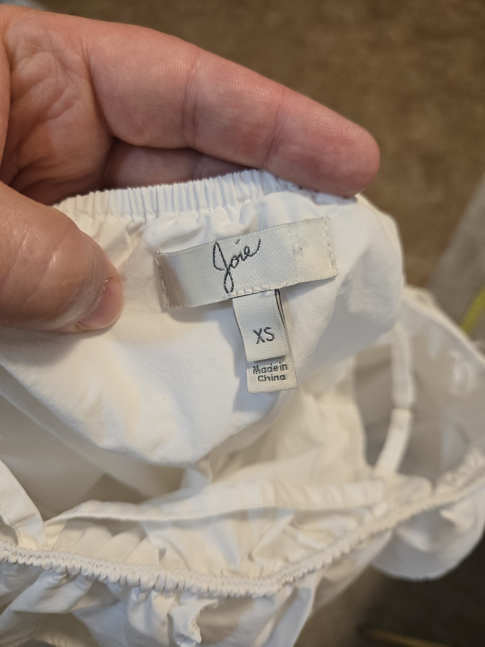 Joie White Off-Shoulder Ruffle Strap Camisole - Picture 5 of 6